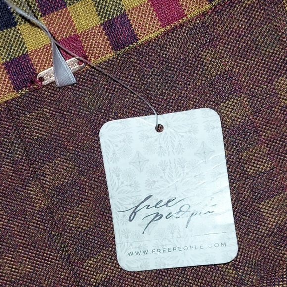 🆕 Free People Honey Plaid High Rise Heavy Fabric Skirt. NWT - Picture 7 of 9